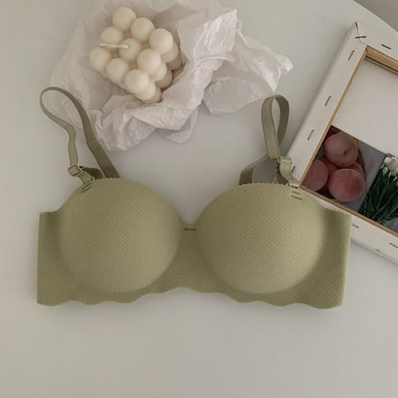 HCURIBAD Clearance! Super Gather Bra Soft Comfortable Gather Bra Wireless Up Bra Lift Bra Women Lingerie Everyday Sports Bras Wireless Bras  Push up Bra  Backless Bra  Bras for Women Green D