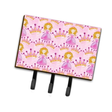 Watercolor Princess & Crown Leash or Key Holder 6 x 2 x 9 in.