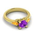 thumbnail image 3 of 2.50 Ct Round Cut Blue Sapphire & Citrine Gemstone Wonderful Ring for Birthday Gift Solid 14K Yellow Gold Size 10 by Diamond-Capitals, 3 of 8