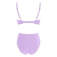 thumbnail image 5 of Women Two Piece Swimsuits High Waisted Bikini Set Tummy Control Bathing Suits Knot Twist Swimwear Purple M, 5 of 5