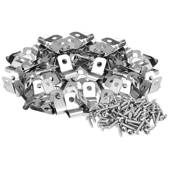 100/200Pcs Agricultural Aluminum Clip Fence Clips Can Be Used for Installation 200Clip   200Screws