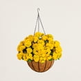 thumbnail image 6 of Nearly Natural 24in. UV Resistant Artificial Chrysanthemum Hanging Basket (Indoor/Outdoor), 6 of 8