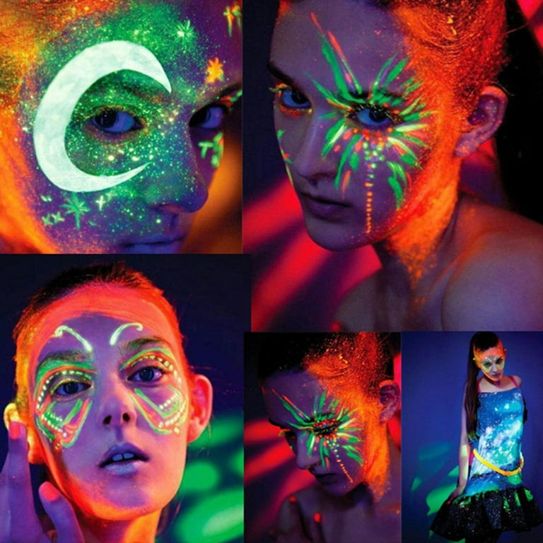 DTOWER Glow in The Dark Paint Set Self-Luminous Phosphorescent Glowing  Paints for Wall Body Painting 
