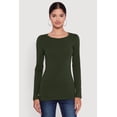 thumbnail image 2 of Women's Basic Long Sleeve Crew Neck T Shirt, 2 of 5