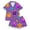 06_Purple, variant on Halloween Short Sleeve Pajamas 2 Piece Set, B·oys G`irls Sugar Skull Pumpkin Print Sleepwear, Loungewear Home Wear Multiple Sizes 80-160