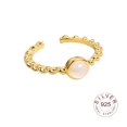 thumbnail image 1 of Plata de Ley 925, nuevos anillos simples de Color dorado con forma de flor, anillo hecho a mano con apertura desgastada Retro, joyería fina de moda, 1 of 2