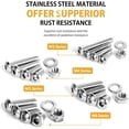 thumbnail image 2 of VIGRUE 304 Stainless Steel Screws and Nuts, M3 M4 M5 M6 Hex Socket Head Cap Screws Assortment Set Kit with Storage Box (520 Pcs Hex Button Head Cap Screws Nuts), 2 of 7