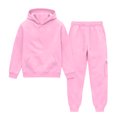 thumbnail image 4 of Ulanda Kids Sweatsuits 2 Piece Set Boys Girls Athletic Tracksuit Tween Trendy Jogging Suits Fall Winter Sweatpants Hoodie (Pink, 9-10 Years), 4 of 6