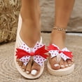 thumbnail image 2 of Rokment 4th of July America Flag Yoga Mat Chunky Flip Flops for Women Lightweight Casual Arch Support Slip on Thongs Comfortable Walking Flat Summer Slippers Sandals Red Size 8, 2 of 5