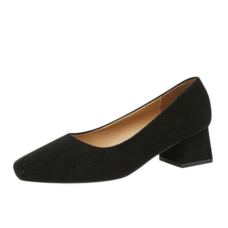 

Wiueurtly Heel Fashion Shallow Thick And Mouth Casual Spring Shoes Women s Mid-Heel Simple Women s sandals Clear Mid Heels Women Fashion Wear