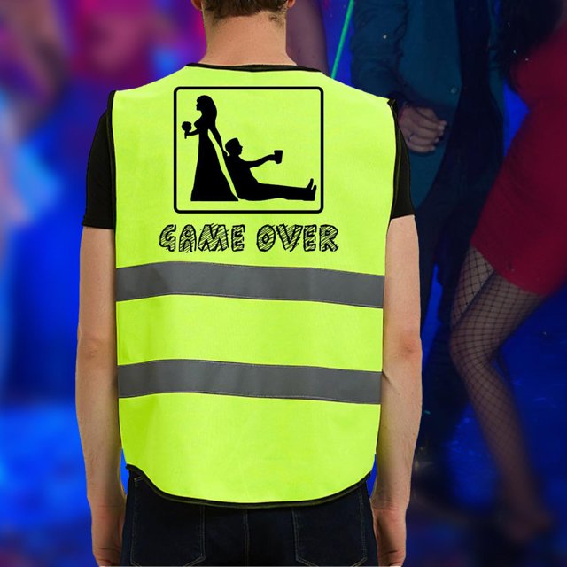 Chaleco de alta visibilidad para hombre, chaleco reflectante para carnavales, soldadura, cumpleaños Patrón Yinane Chaleco reflectante para hombre
