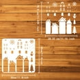 thumbnail image 2 of Layered House Painting Stencil 11.8x11.8inch Reusable Winter Pattern With Snowflake Snowman Christmas Tree - Plastic, 2 of 7