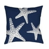 IDG Nautical Nonsense White Blue Starfish Indoor Pillow