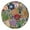 1693-办公椅垫120-150cm-8, variant on 44Inch Round Elastic Tablecloth with Vintage Floral Boho Pattern, Fitted Stretch Cover for 38 to 42 Inch Tables, Indoor Outdoor Decor