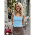 thumbnail image 5 of LMLYSoH Women's Summer Slim Fit Cami Tops Sleeveless Open Back Low Cut Lace Floral Tanks, 5 of 8
