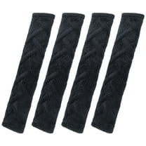 Unique Bargains 4 Pcs Plush Car Seat Belt Protector Shoulder Straps Black
