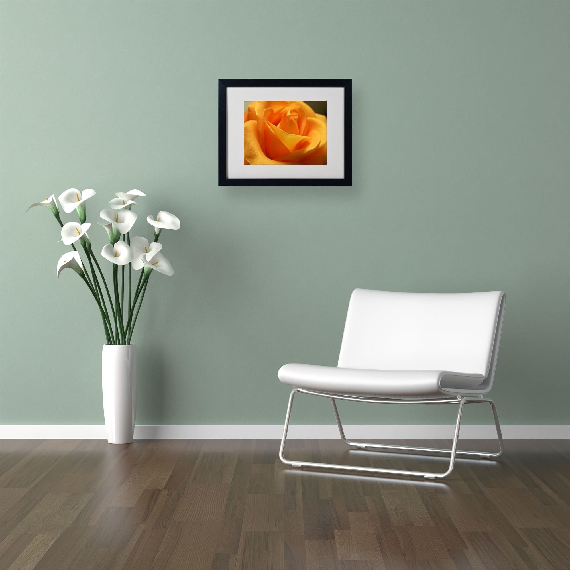 Trademark Fine Art "Mother's Embrace" Canvas Art by Monica Fleet, White Matte, Black Frame