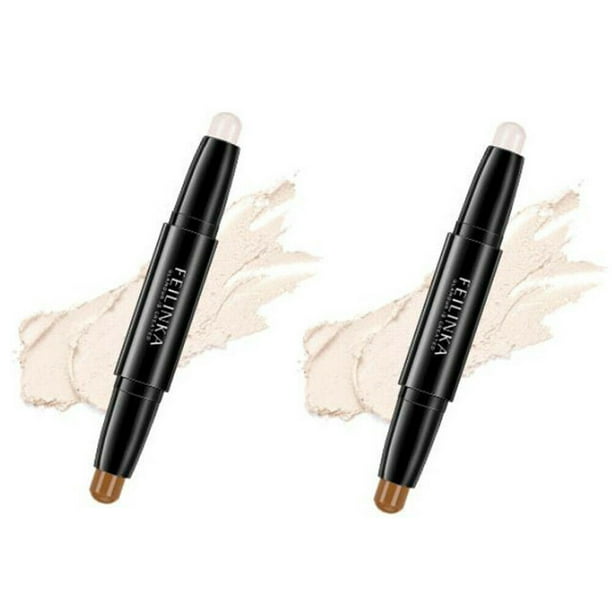 Rijden modder kam 2 Pack Highlight Contour Duo Shadow Bronzer Makeup Cream Face Eye Chin Chic  Pen - Walmart.com