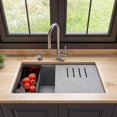 thumbnail image 2 of ALFI brand AB3418SBUM-T Titanium 33"" Granite Composite Workstation Step Rim Single Bowl Undermount Sink with Accessories, 2 of 5