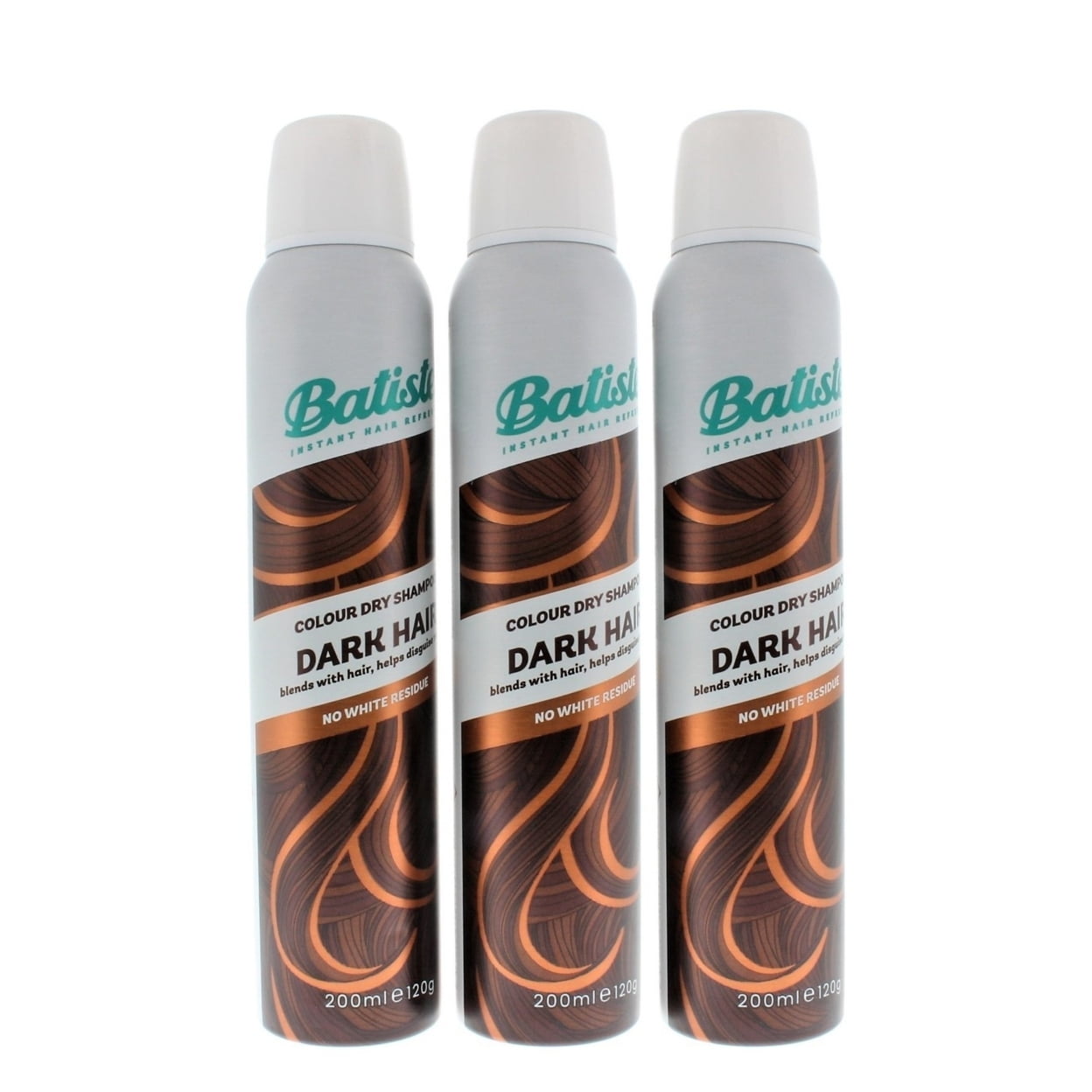 Batiste Dry Shampoo Instant Hair Refresh Dark Hair 200ml 3 Pack Color Formula