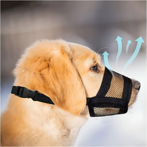 GASTROPOD Dog Muzzle for Large Dogs - Air Mesh Muzzle for Large Sized Dog Dog Muzzles to Prevent Biting Adjustable Large Dog Muzzle for Scavenging Biting Licking & Chewing No Bark Muzzle for Dogs