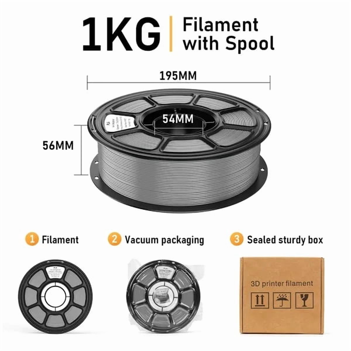 Silk PLA 3D Printer Filament 1.75mm, 1.1kg Spool, Glossy Metallic Shiny Finish, Smooth Printing Material for FDM Printers