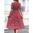 thumbnail image 7 of Women'S Chiffon Floral Dresses Casual Summer Boho Flutter Sleeve Flowy Western Dress Red L, 7 of 7