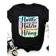 thumbnail image 2 of Lovelywholesale Tie-dye Hustle Letter Print T-shirt, 2 of 3