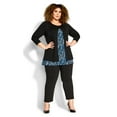 thumbnail image 2 of Avenue Women's Plus Size Alex Print 3/4 Sleeves Relaxed Fit Tunic Top, 2 of 5