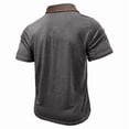 thumbnail image 6 of Qwertyu Mens Casual Polo Shirts Classic Short Sleeve Basic Golf Button Shirt with Pocket Dark Gray M, 6 of 6