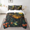 thumbnail image 2 of 7Pcs Monkey Bedding Cartoon 3D Wildlife Comforter Tropical Palm Trees Bedding Sets With Pillowcases And Throw Pillow Covers, Boatnical Flowers Leaves Queen Bedroom Comforter With Sheets, 2 of 5