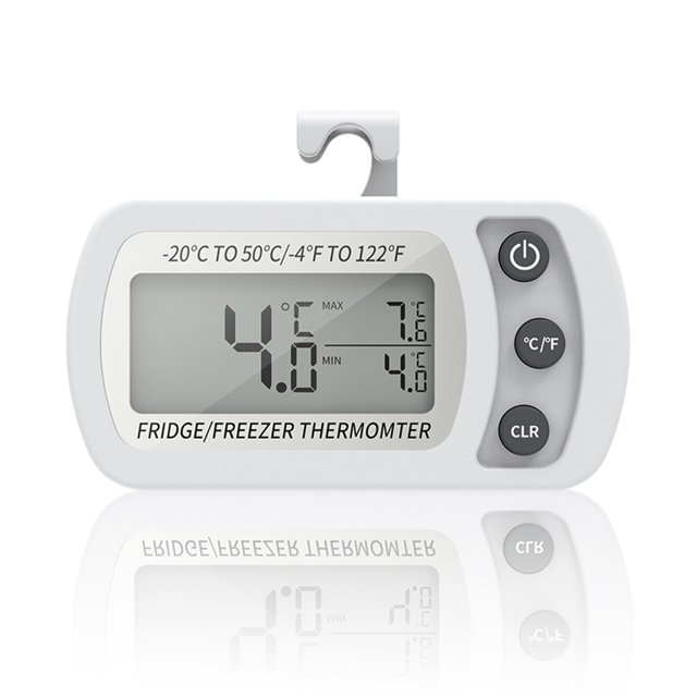 Refrigerador LCD Termómetro preciso Temperatura del refrigerador Medición de la habitación Medidor Invernadero Lectura rápida Suministros para el hogar Blanco Inevent HA010428-01B