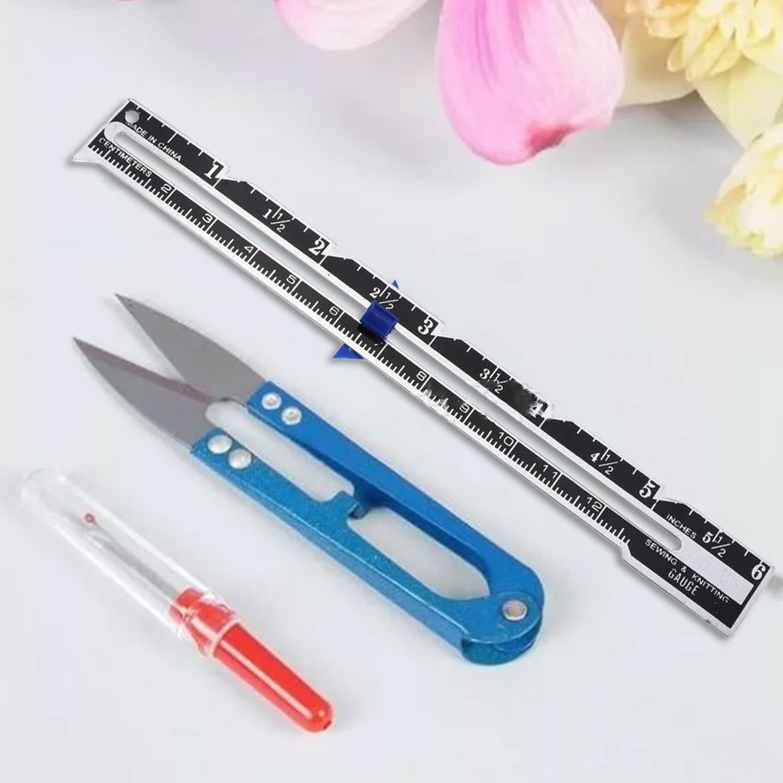 Sewing Gauge Sewing Measuring Tool, Sliding Gauge Measuring Sewing Ruler Tool Fabric Quilting Ruler for Knitting Crafting Sewing Beginner Supplies