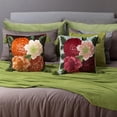 thumbnail image 2 of JWH Throw Pillow Cover Sage Tassels Red Peony Pink Floral Light Green 18x18Inches Farmhouse Bohemian Decor (No Insert), 2 of 9