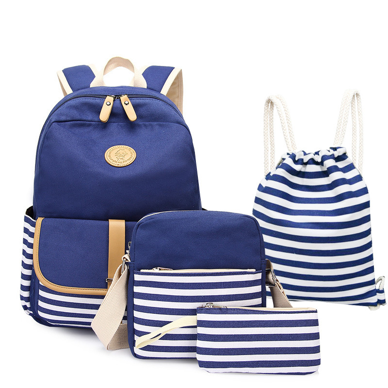 4 in 1 School Backpack for Girls Teens, College Bookbag Back Bag with