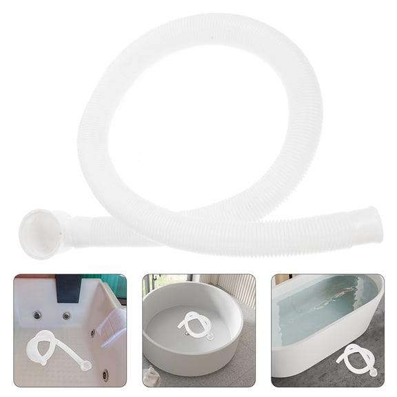 RENACLIPY White PVC Bathtub Drain Pipe, Easy Installation, Clog Resistant, Versatile Design, Extended Length for Home Plumbing