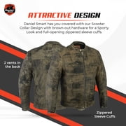 Daniel Smart S to 5XL Leather Jacket Men Motorcycle Cruiser Motorcycle Leather Jacket with Scooter Collar