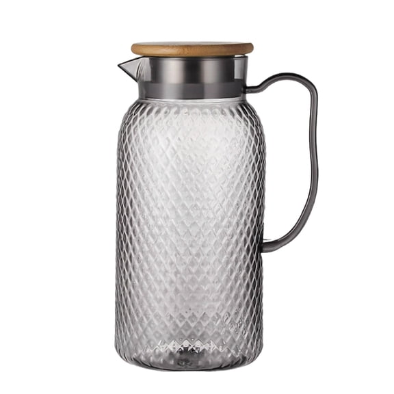 JHyouerji Plastic Pitchers,Gray Water Pitcher with Removable Lid,Juice Jug for Iced Tea Cold Hot Drink