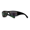 thumbnail image 2 of Choppers Mens Spider Web Print Rectangular Warp Biker Motorcycle Sunglasses Green Teal Mirror, 2 of 4