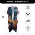 thumbnail image 6 of SCRAWLGOD Galaxy Cat Floral Print Womens Swimsuit Coverup Casual Open Front Swimsuit Cover Up Breathable Quick Dry Bathing Suit Cover Up for Beach Party, 6 of 6