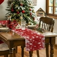 thumbnail image 4 of Christmas Snowflakes Table Runner 13x48in Non-Slip Cotton Linen Table Runners, Xmas Red Dresser Scarves TableRunner for Dinner Kitchen Dining Wedding Party, 4 of 9