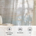 thumbnail image 6 of Blue Beige Farmhouse Sheer Curtains 45 Inch Length, Light Filtering Voile Curtain Panel, Vintage Wooden Striped Rod Pocket Drapes Window Treatments for Living Room Bedroom 52"x45", 6 of 9