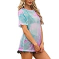 thumbnail image 4 of Mesh Top for Women Crew Neck Short Sleeve Sheer Sexy t Shirts XL Pink Blue, 4 of 6