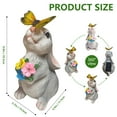 thumbnail image 2 of Solar Garden Statues Outdoor, Rabbit Figurines with LED Light, Solar Powered Light Yard Decorations for Patio, Balcony, Lawn Ornaments, 2 of 8