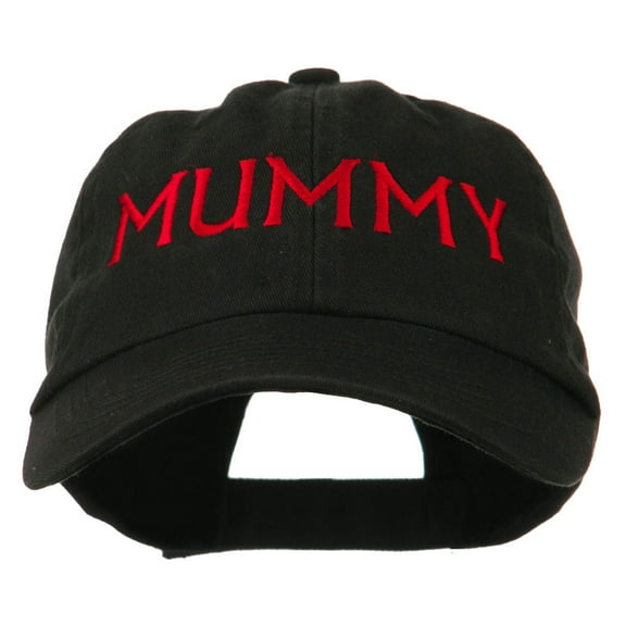 Mummy Embroidered Pet Spun Washed Cap - Black OSFM