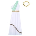 thumbnail image 5 of Aislor Womens Ancient Greek Roman Toga Costume Overlay Dance Dress with Headwear for Halloween Party Mint Green 4XL, 5 of 7