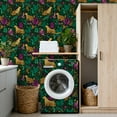 thumbnail image 4 of Cheetah Peel and Stick Wallpaper 17.7in x 9.8ft Golden Leopards Vibrant Tropical Foliage Contact Paper Vinyl Waterproof Self Adhesive Wall Paper for Bedroom Shelf Cabinet Renter Friendly, 4 of 8