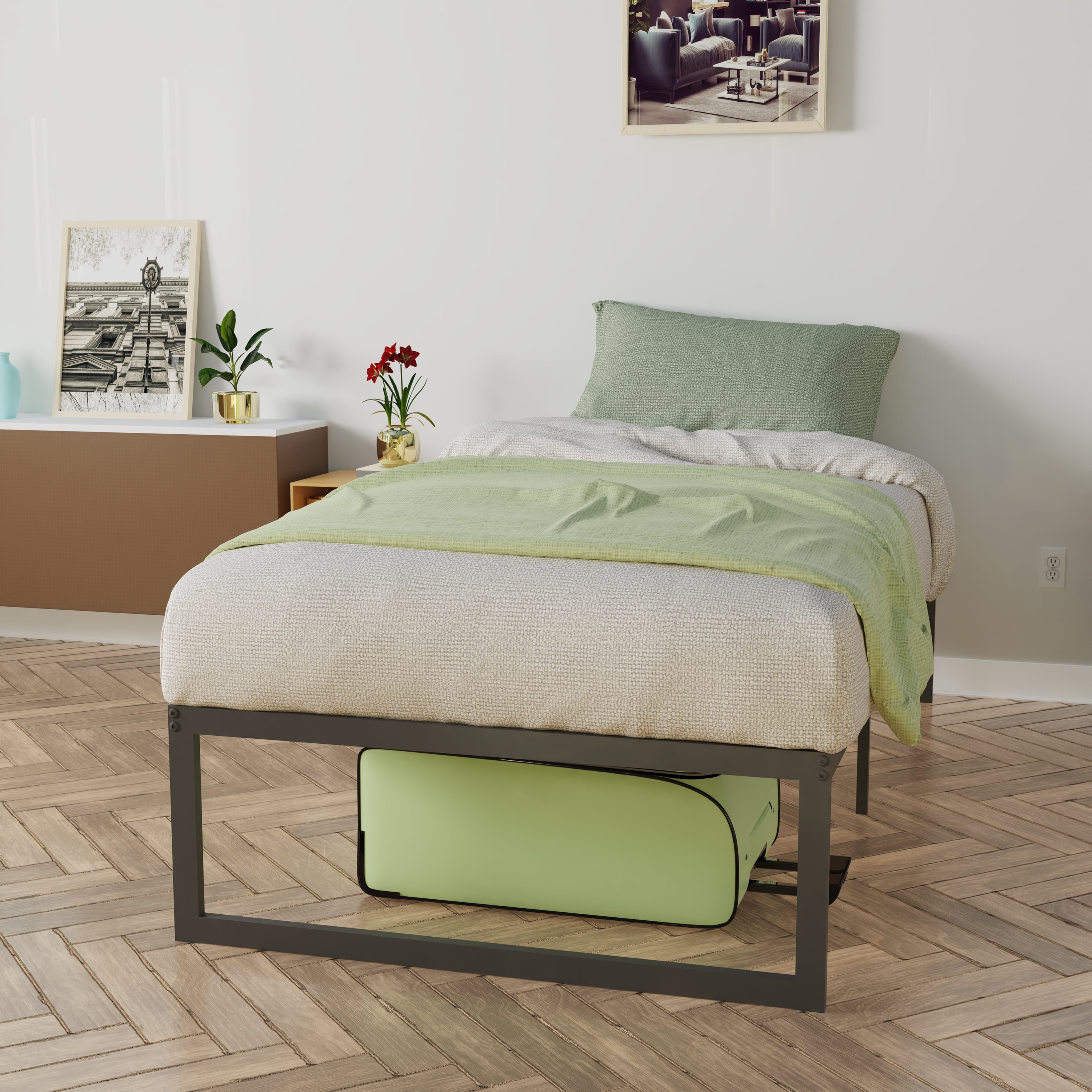 NapQueen Alpha 14" Metal Platform Bed Frame, Twin