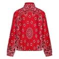 thumbnail image 6 of Jackets for Women Winter Coat Jackets Flannel Stand Collar Jacket(Bandana - Red Art,Size:S-4XL), 6 of 7