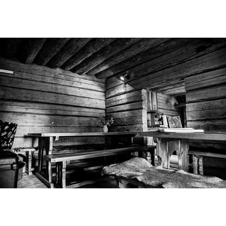 Old Black House Canvas Print Black Nature Black and White Old House White Stretched Canvas 10 x 14 ()